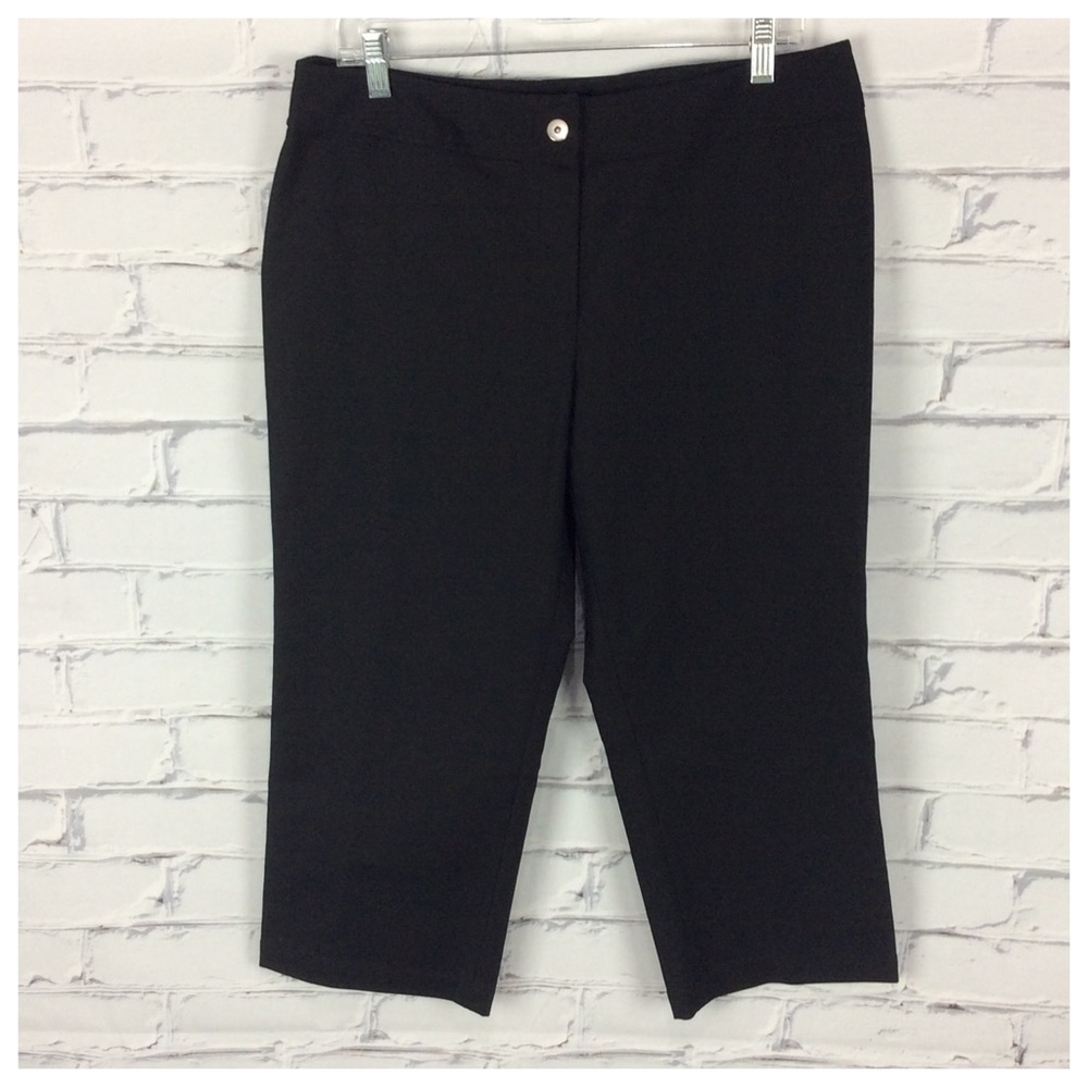 Beliza Black Stretch Cropped Pants, Size 12
